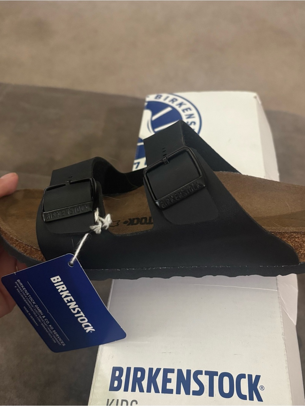 Birkenstock Kids Arizona Box in White and Blue